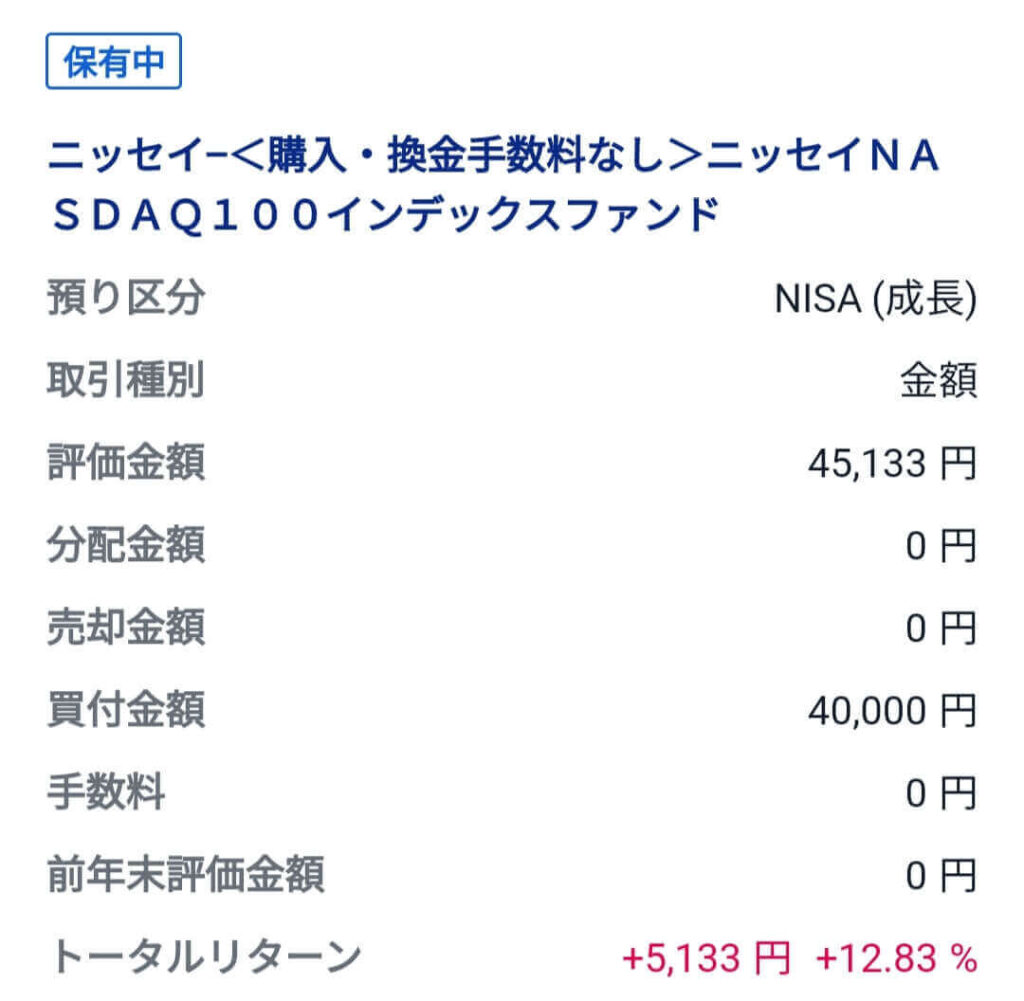 運用実績ナスダック100